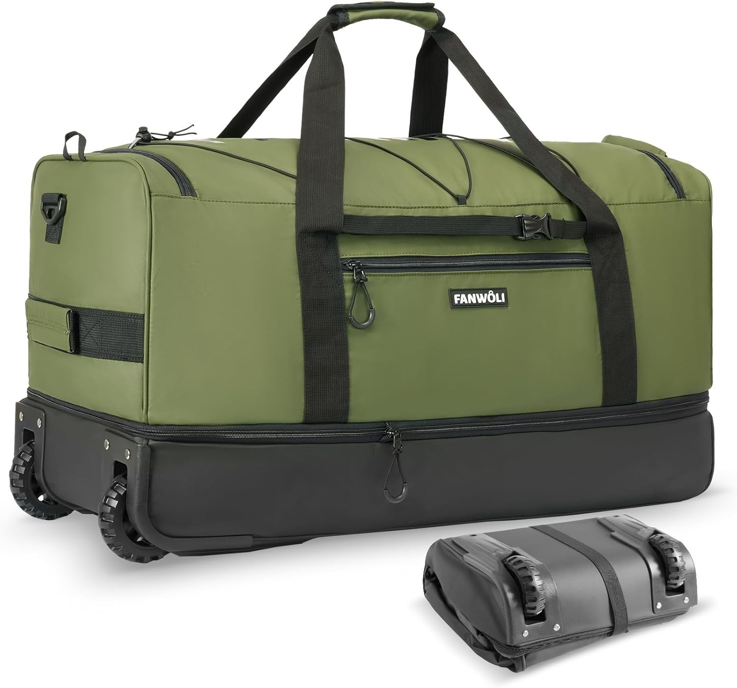 30" Waterproof Rolling Duffle Bag - Heavy-Duty & Collapsible for Travel/Gym