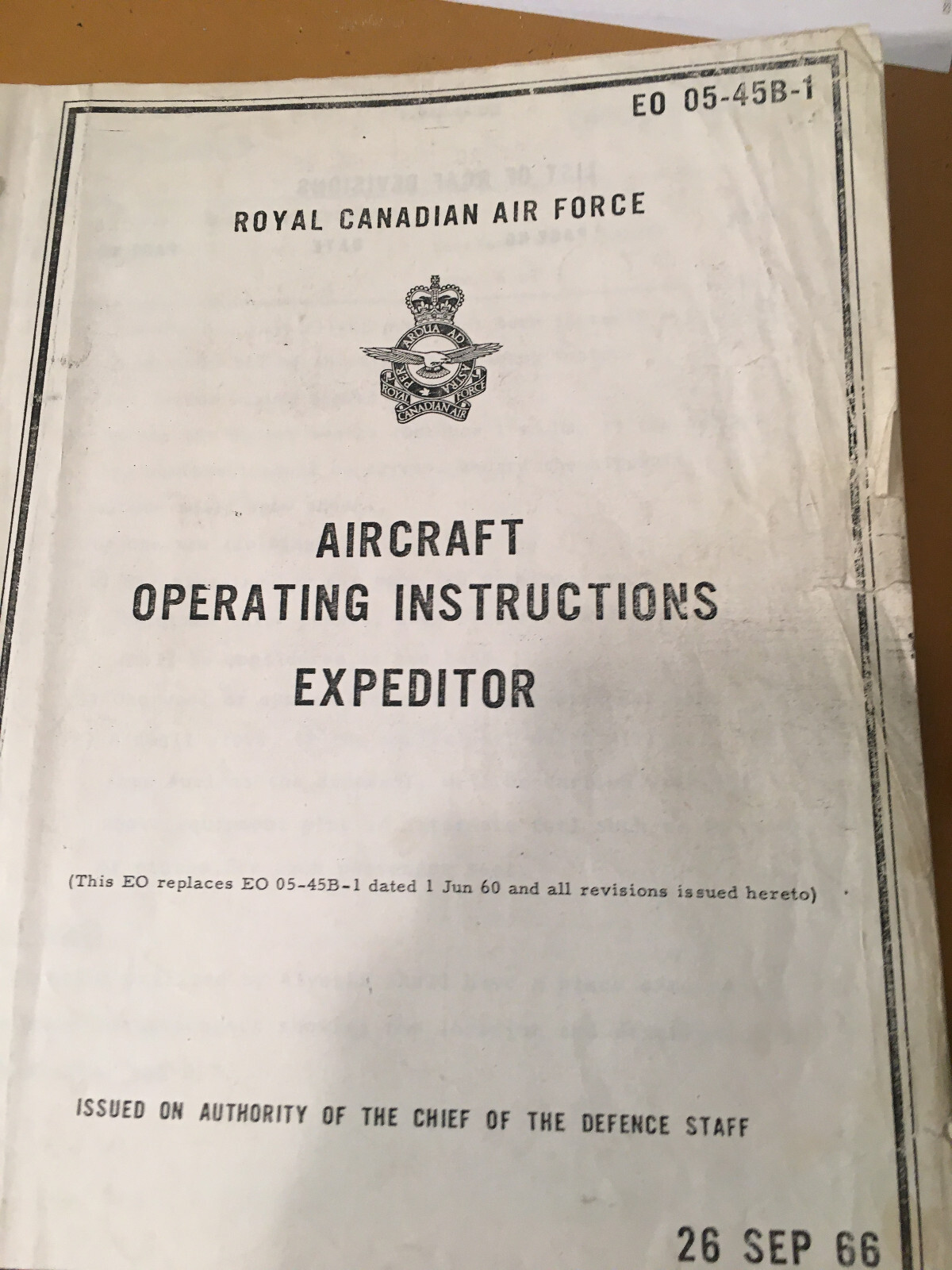 Beech 18, RCAF Expeditor III , C-45 Pilot's Operating Instruction Handbook