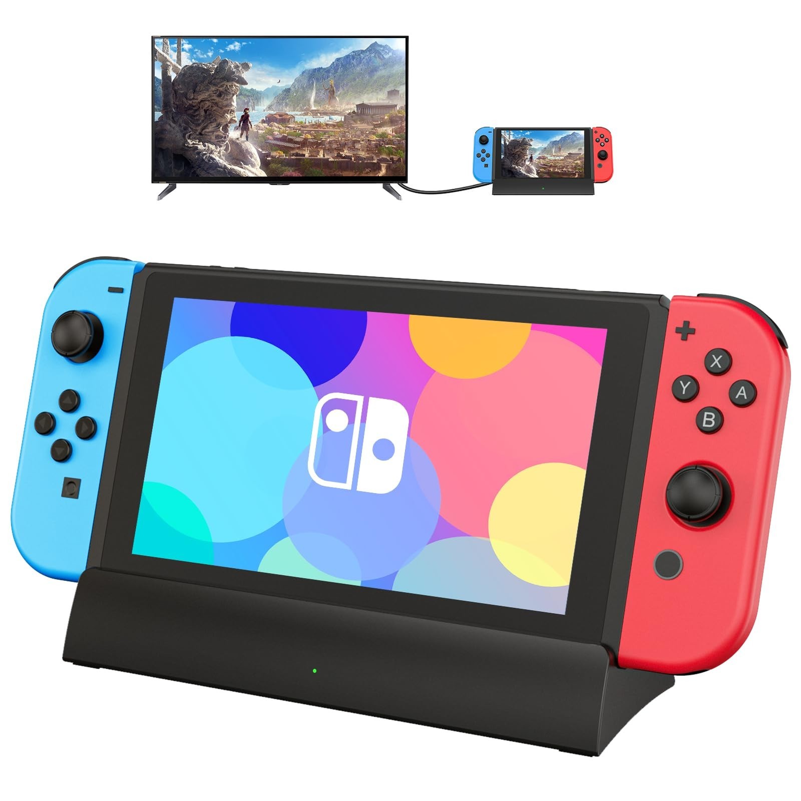 TV Docking Station for Switch-4K 1080P HDMI Output/USB-C Port/USB 3.0 Port,Re...