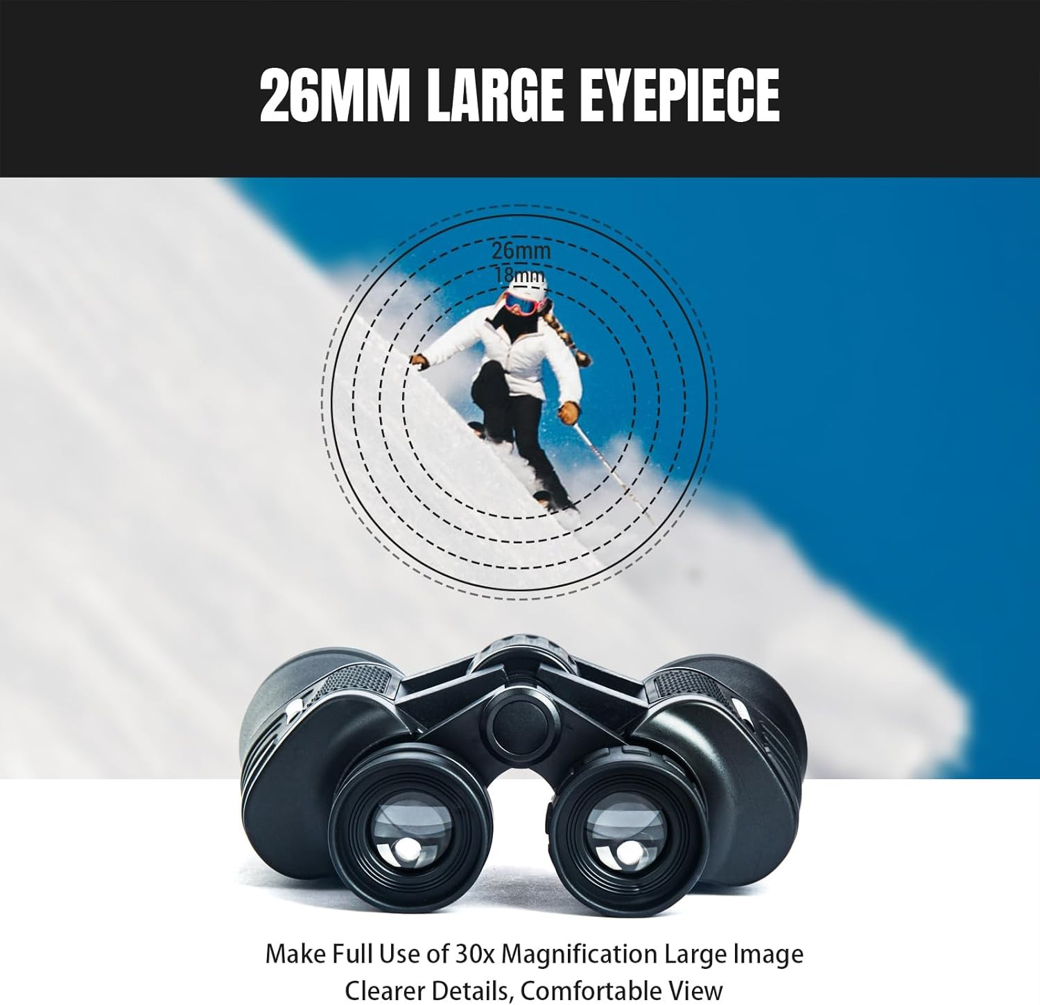 30X50 High Powered Binoculars for Adults, Waterproof Compact Binoculars with Low