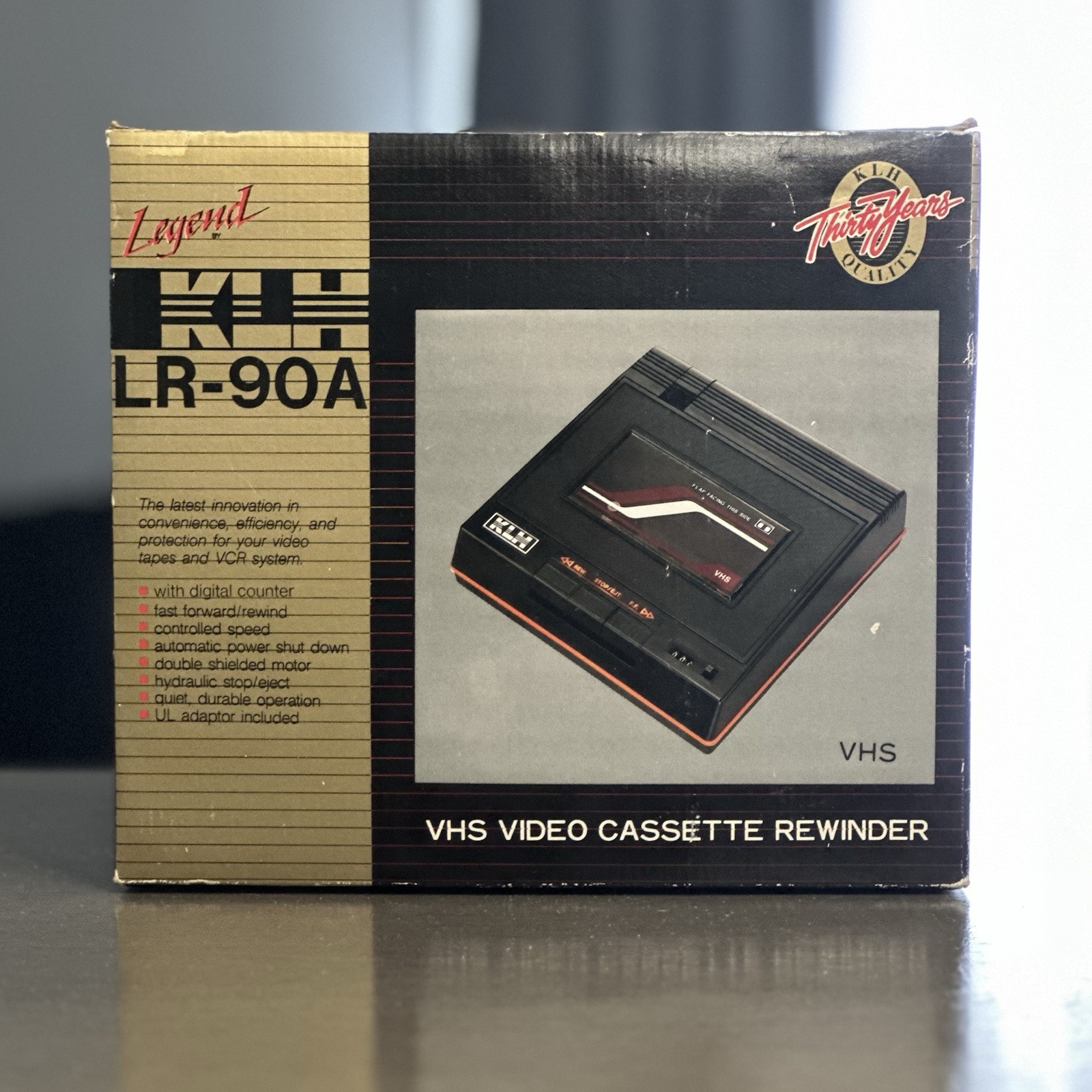 Vintage KLH LR-90A Video Cassette VHS Rewinder/Fast Forwarder (New open box)