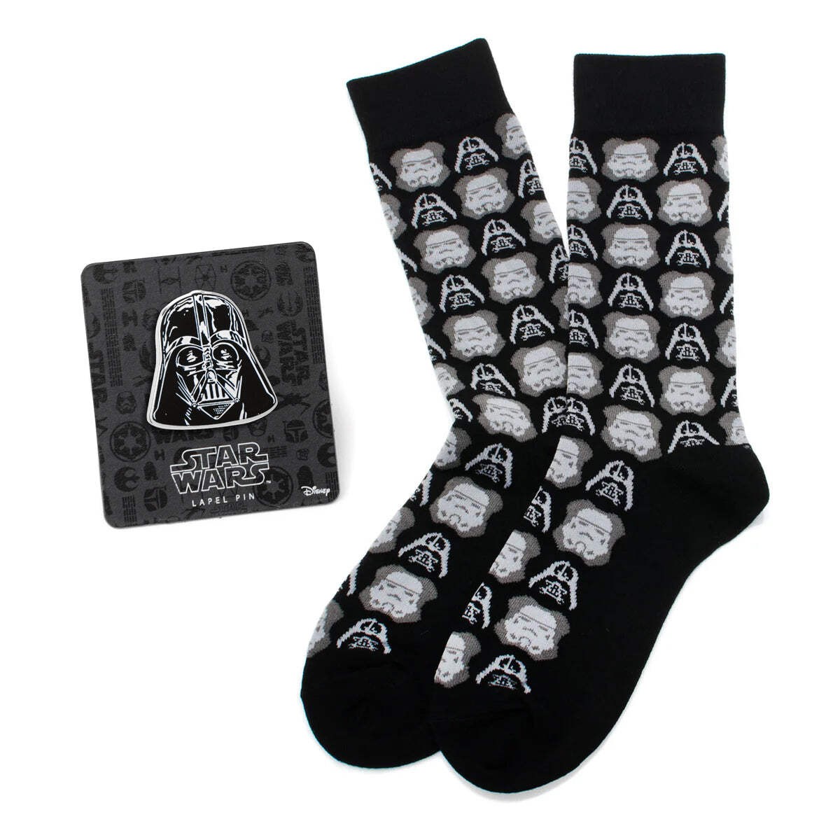 Star Wars Darth Vader and Stormtrooper Black Dress Socks and Darth Vader Lapel P