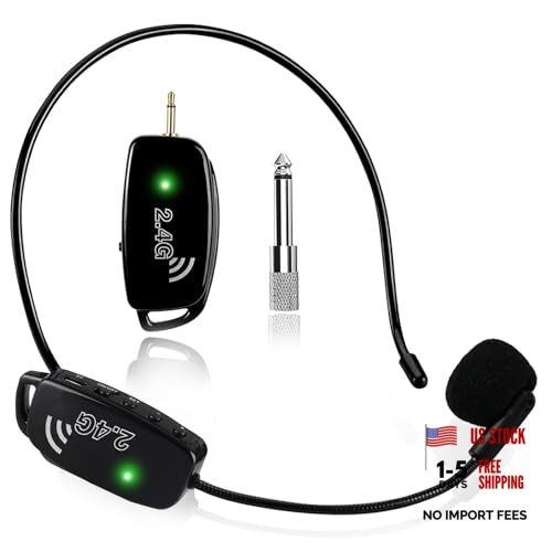Wireless Microphone Headset MIC Cordless: 2.4G Wireless Head MIC and Black1