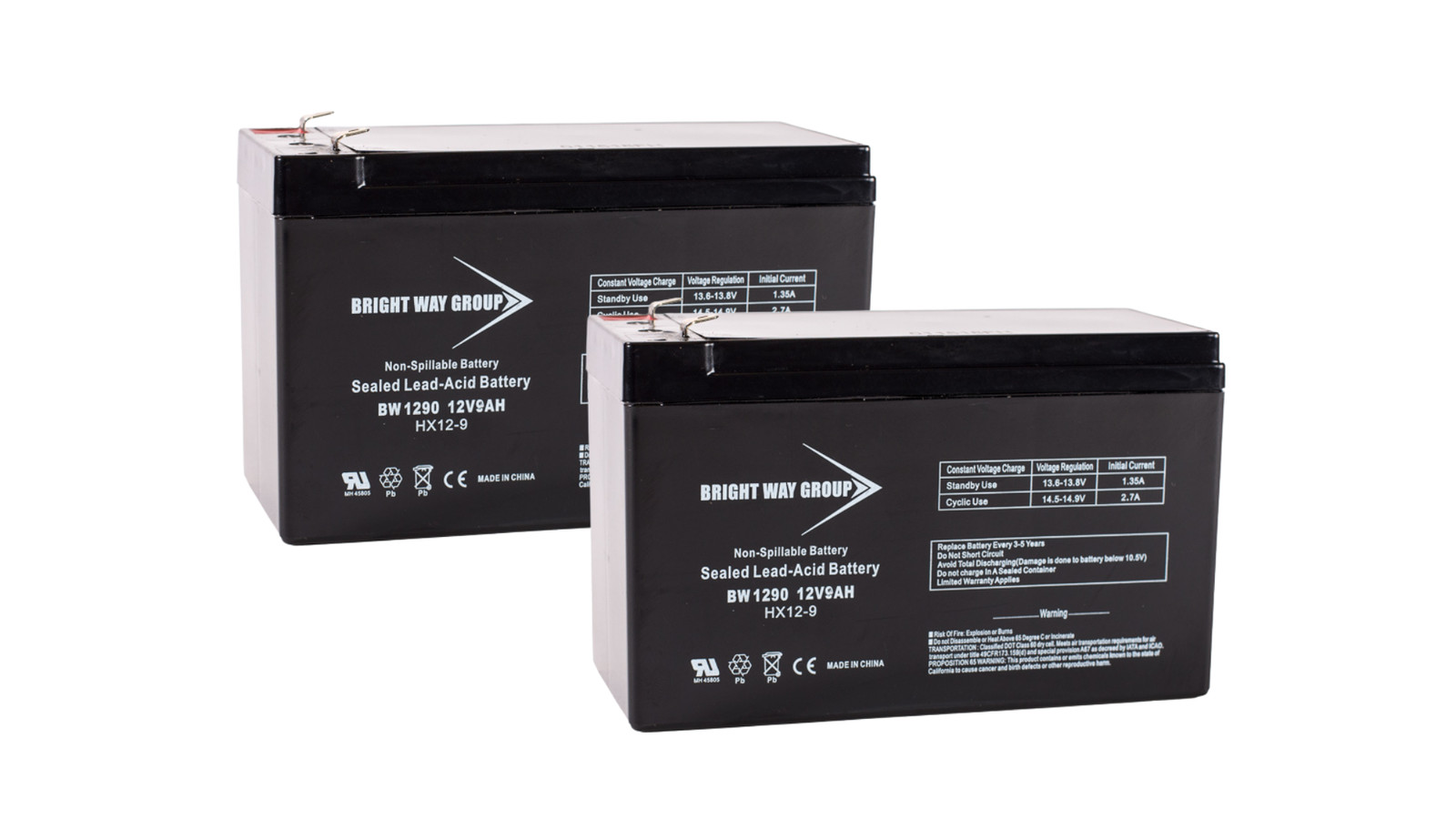 FS-102A Salorr Electric Scooter Battery Set (2 batteries - 12V 9Ah)