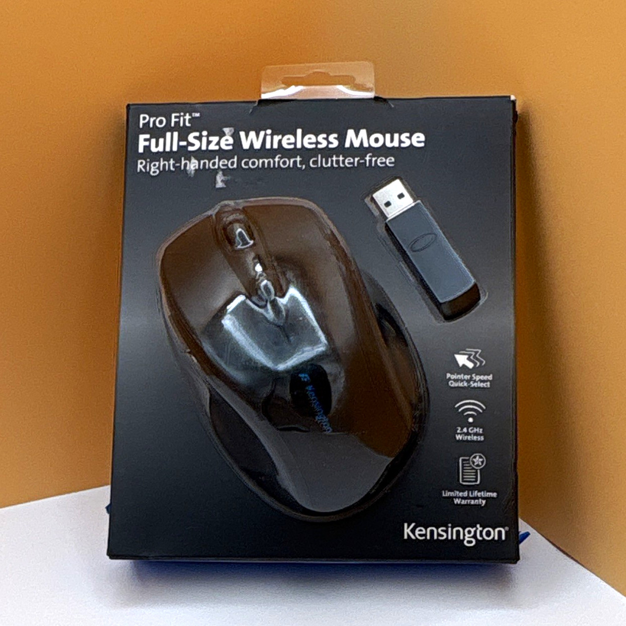 Kensington Pro Fit Full-Size Wireless Optical Mouse 1200 DPI 5-Button Black