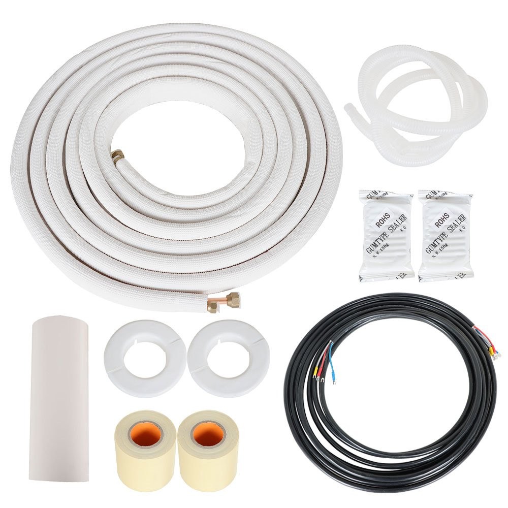 25 Ft 1/4"-3/8" Dia. Install Kit Air Conditioning Cooling Connection Pipe, New