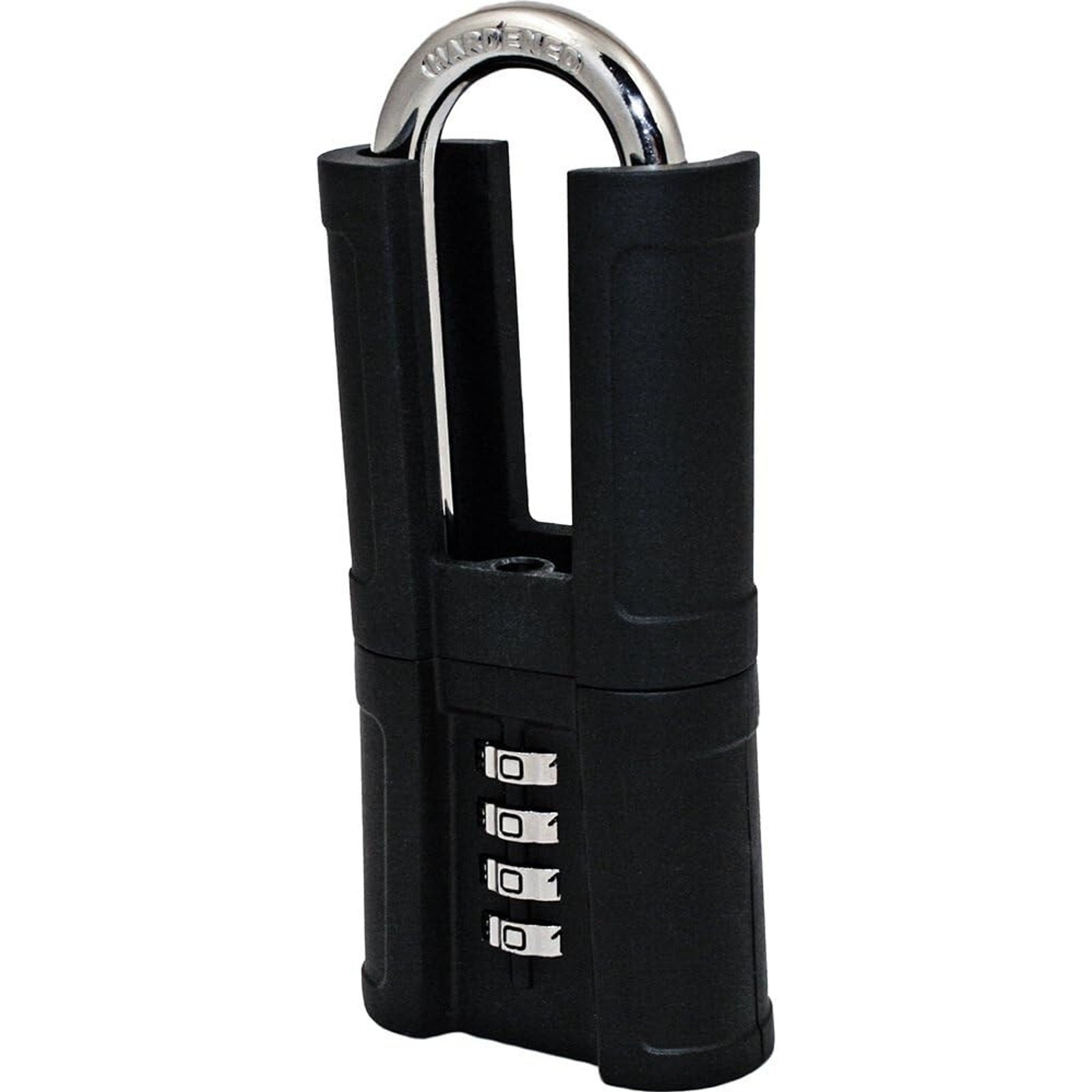 🔥FJM Security SX-876 4-Dial Shrouded Combination Padlock Long Shackle Blk BNWT