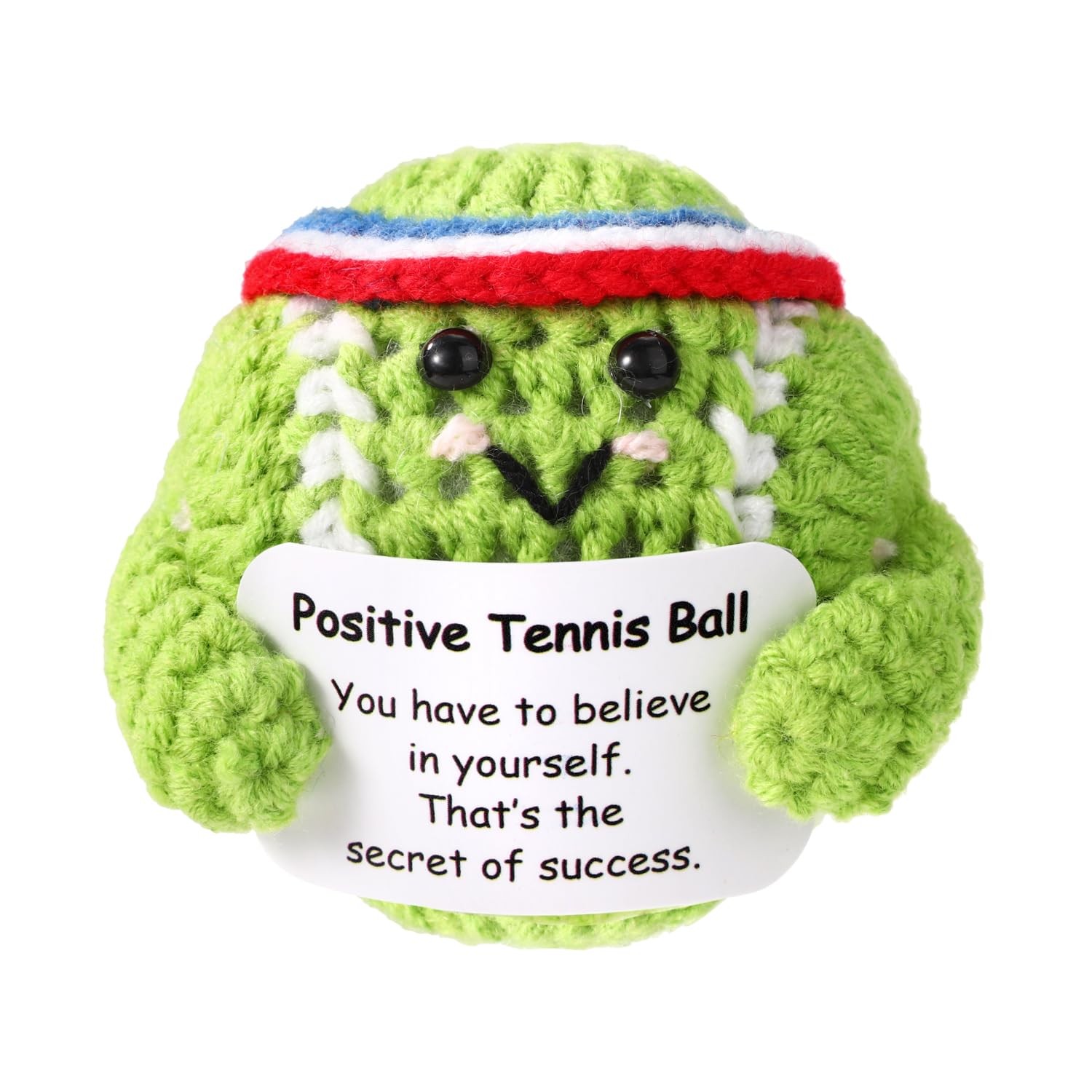 Positive Tennis Ball, Emotional Support Tennis Ball with Positive Card Cute P...