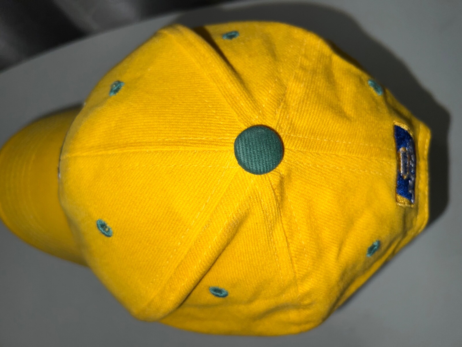 South Bend Sliver Hawks Gold Hat Cap Hook Loop With Embroidered Hawk on Front
