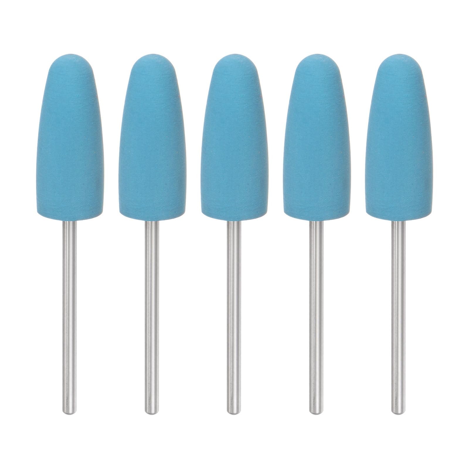 HARFINGTON 5pcs Rubber Polishing Bit Silicone Buffing Wheels 2000 Grit Blue