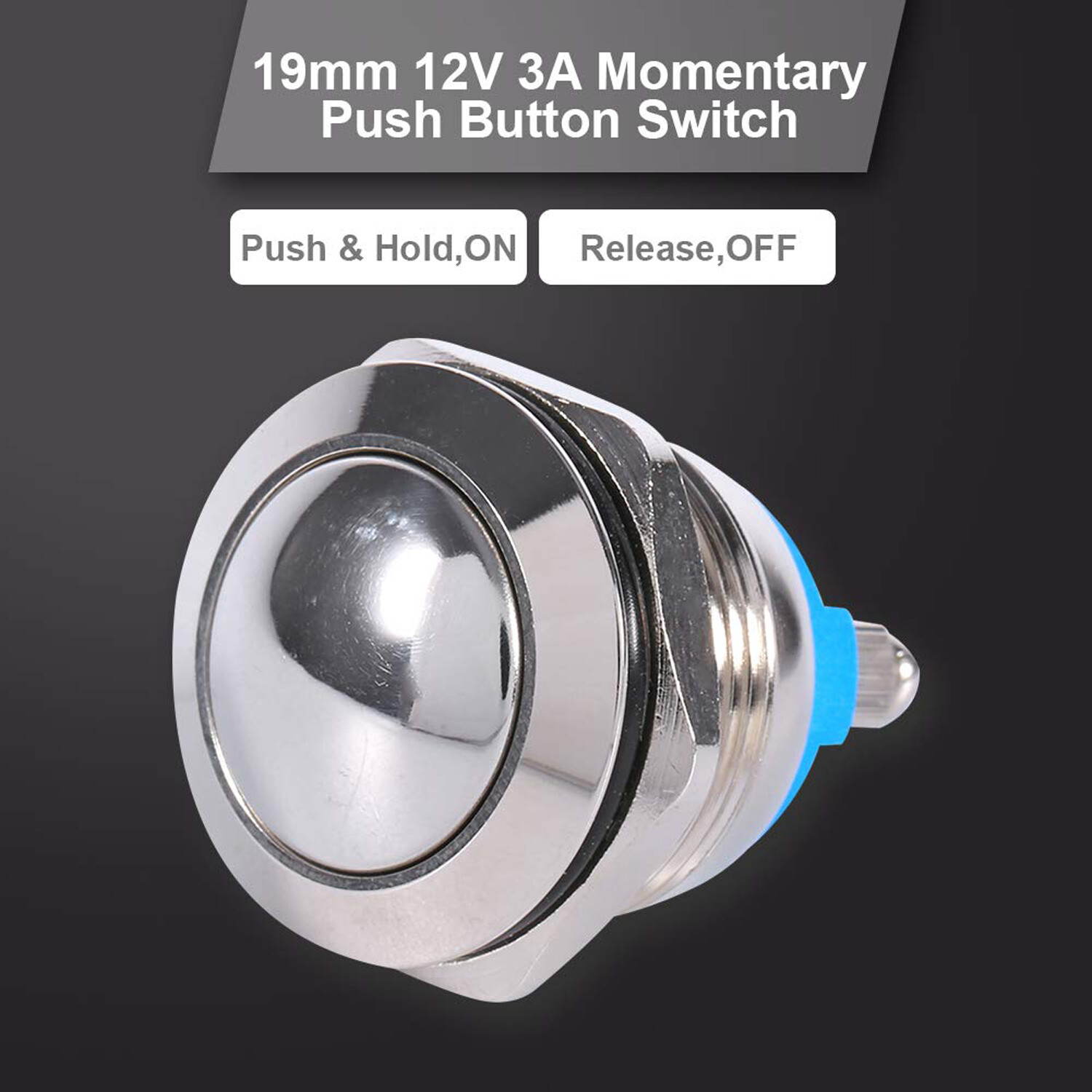 10pcs Momentary Push Button Switch 19mm Horn Button Switch with Screw Terminal