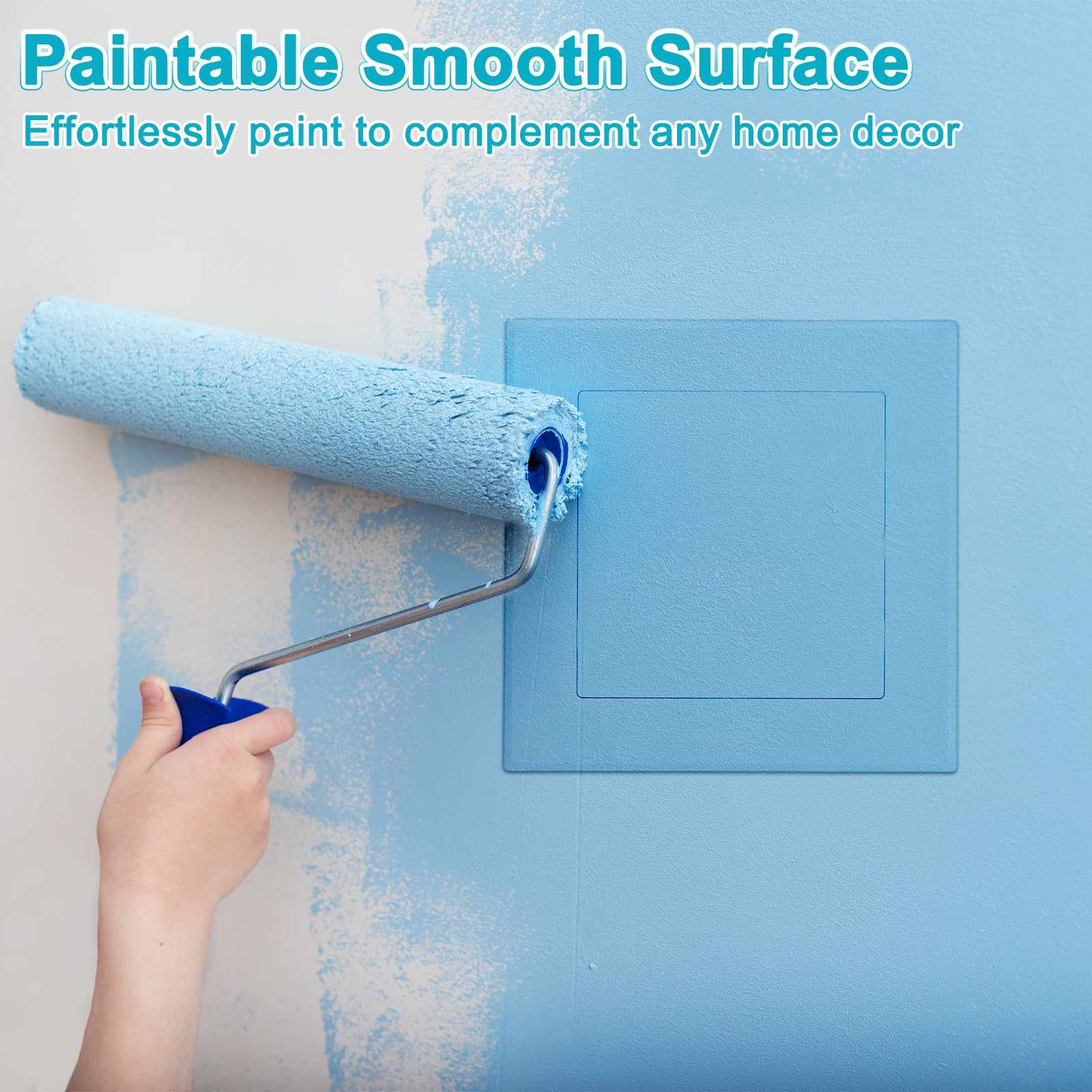 1-Pack Access Panel for Drywall, 5x5" Plastic Removable [White, Square]