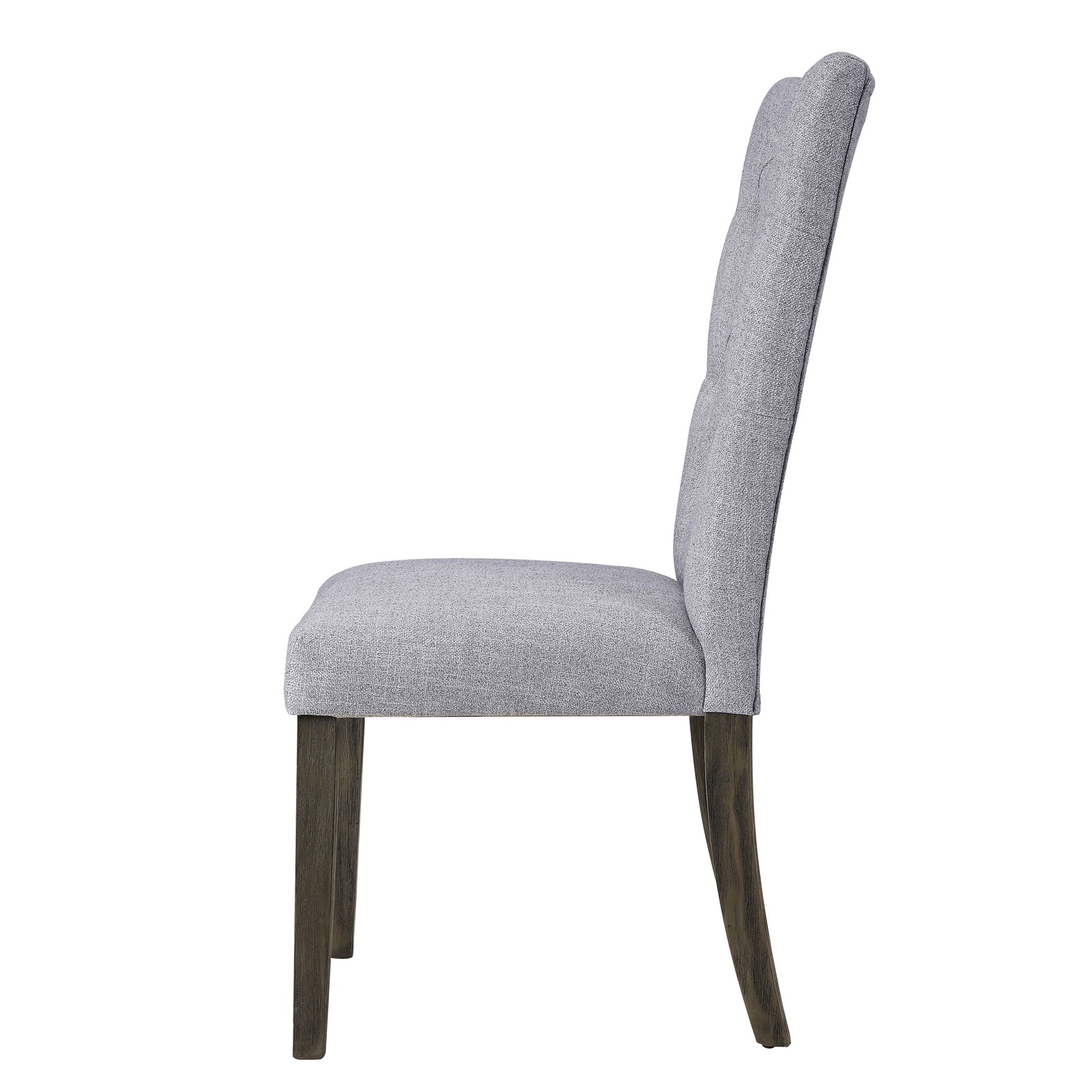 Grey and Grey Oak Side Chair with Button Tufted
