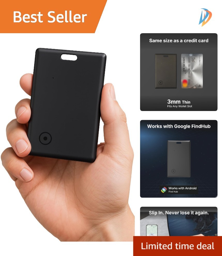Compact Wallet Tracker for Android - GPS Tracking Card, No Subscription Required