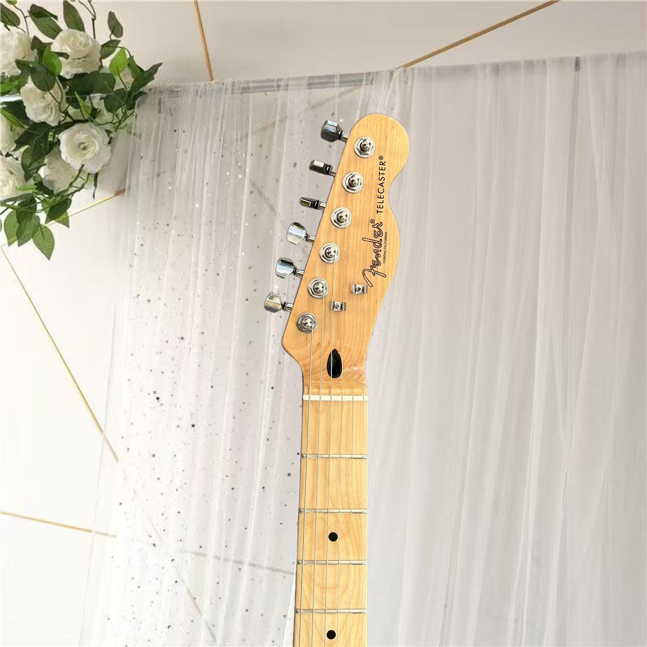 エレキギター、新品、高品質、送料無料、6弦、音質優美、ブラウン。