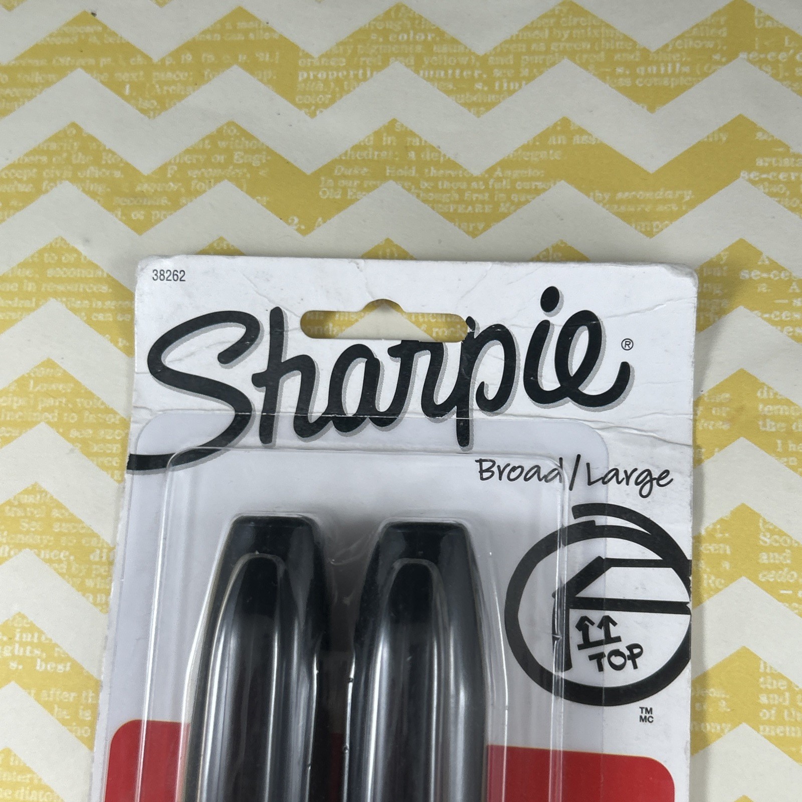 Sharpie Chisel Tip 2 Markers Permanent BLACK Ink Large Broad Marker 2-count