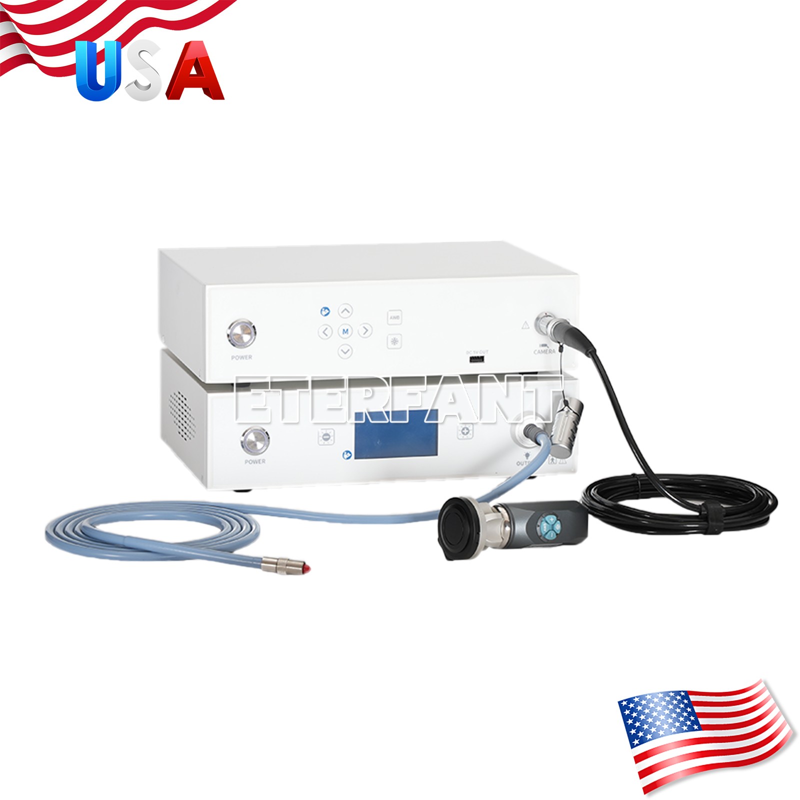 Medical 1080p Full HD Endoscope Camera System with 100W Cold LED Light Source US