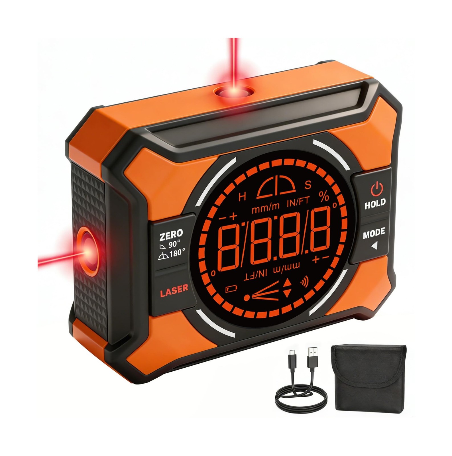 Digital Magnetic Angle Gauge with Laser, (Class 2, 1mW Power Ou... FAST USA SHIP