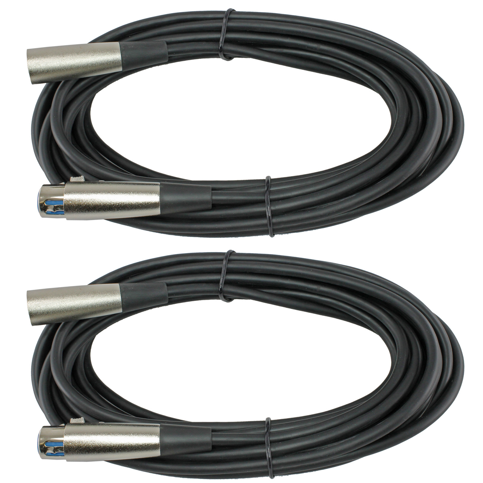 2 PACK 25 ft foot feet XLR Cables FOR JBL EON MACKIE powered speakers monitors