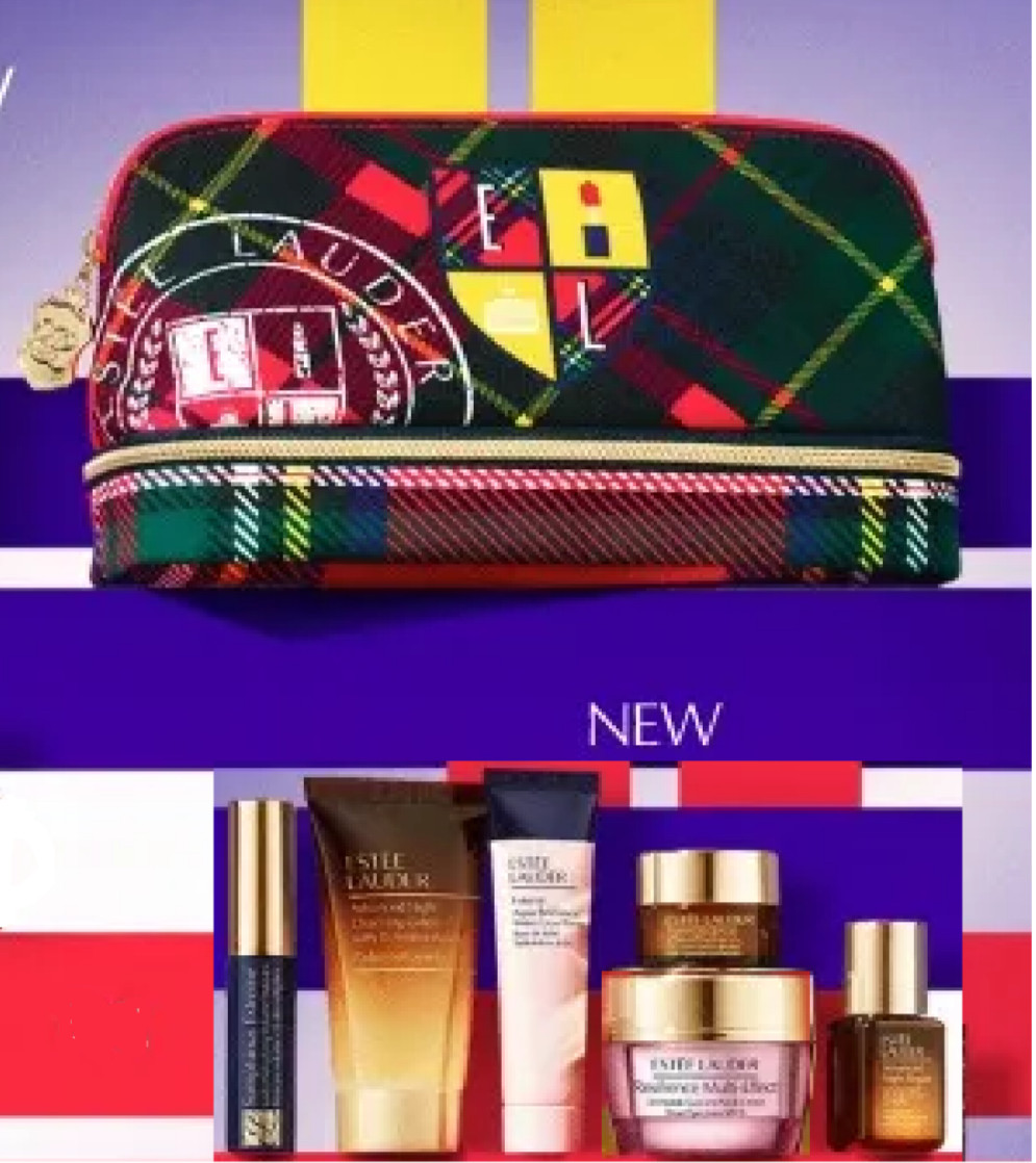 Estee Lauder 7 Pcs Gift Set Resilience Multi-Effect, Cleansing Gelee, Primer