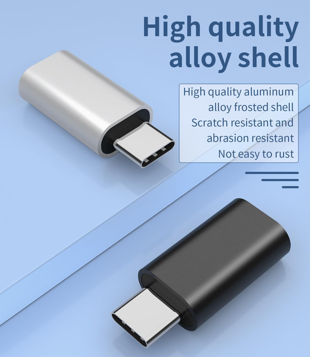 3Pack Lightning Female to USB-C Male Adapter, Type Charging for iPhone silver