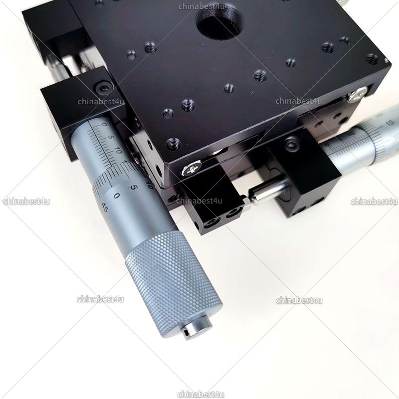XY Manual Tuning Roller Linear Stage 80*80*40mm Micrometer Fine Tuning Platform