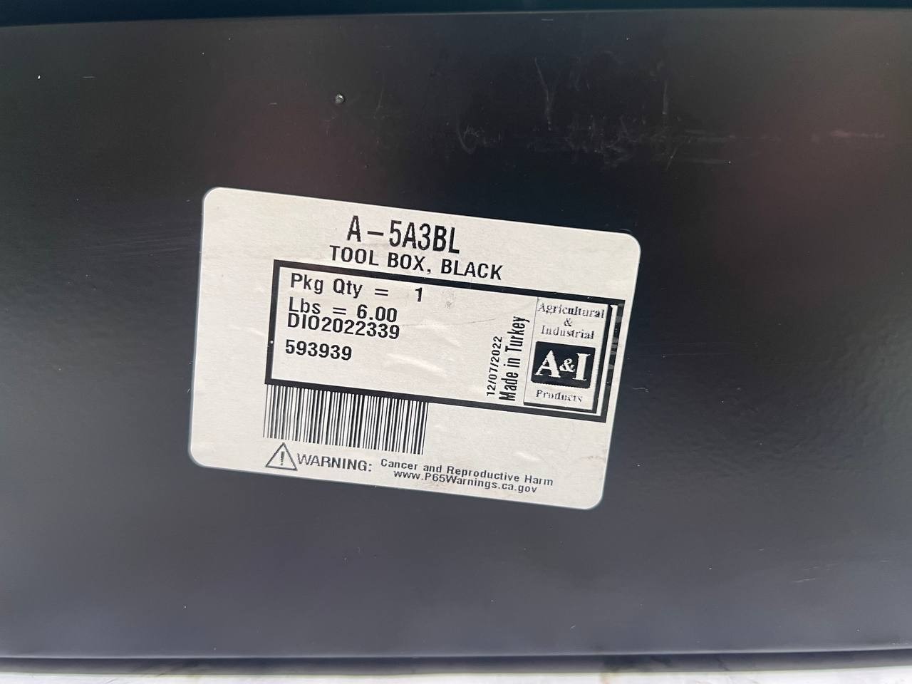 A&I Products Black Tool Box 16.25 x 4.75 - A-5A3BL