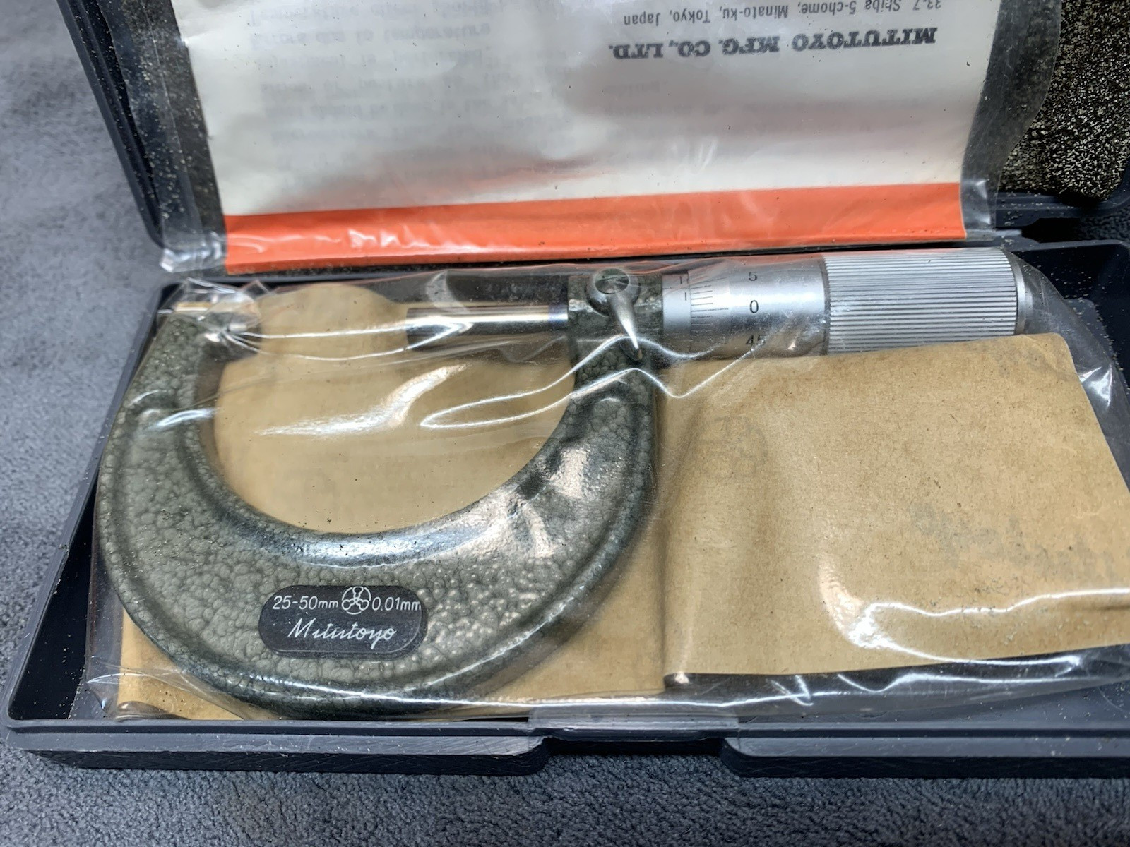 Mitutoyo Micrometer 25-50mm Micrometer (NOS) #103-126 Japan 0.01