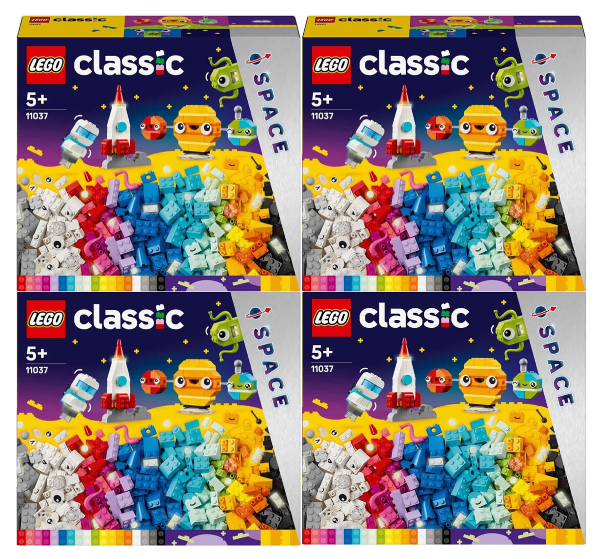 Lot of 4: LEGO Classic Creative Space Planets Aliens and Rocket Toy 11037