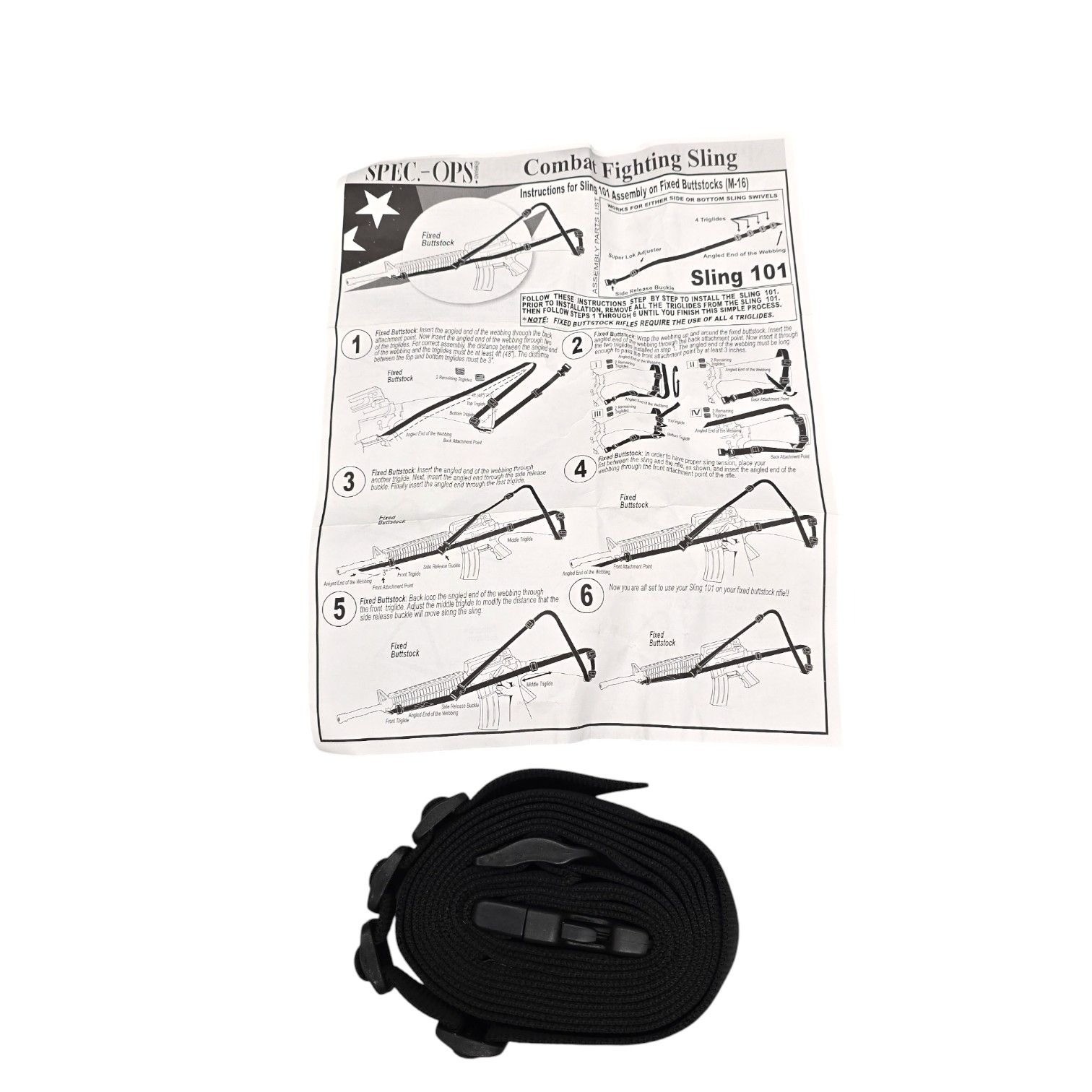 Spec-Ops Sling 101 Universal Combat Fighting 3 Point Rifle Strap