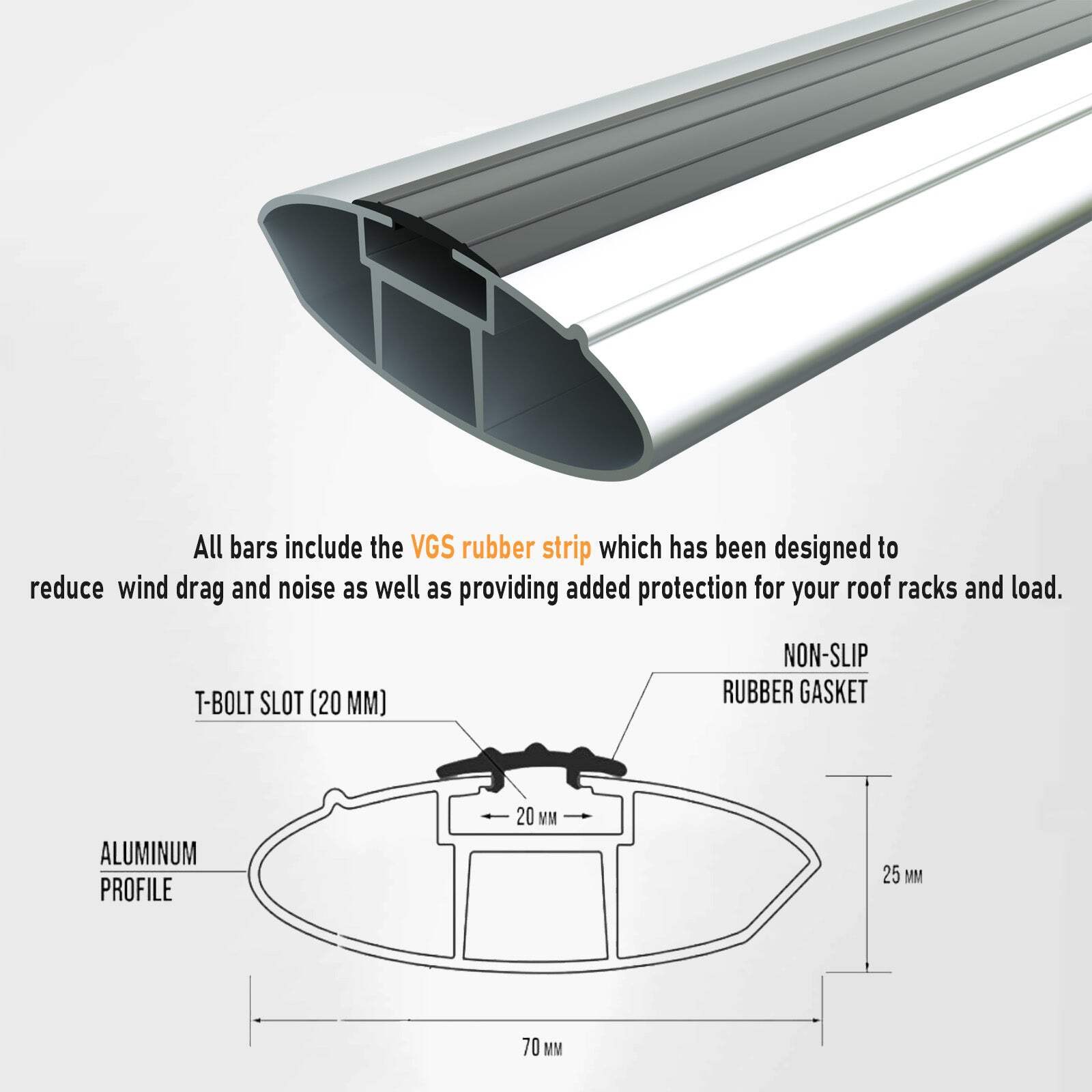 For Llincoln Navigator 1998-2003 Roof Rack System, Aluminium Cross Bar, Paw Pro