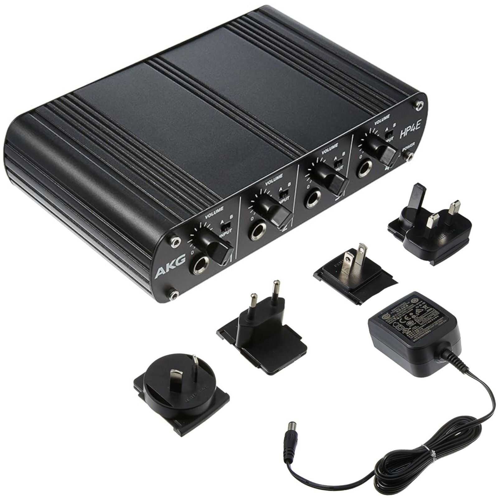 AKG HP4E 4-Ch 4-Outlet Headphone Amplifier & Volume Control & Universal Adapter