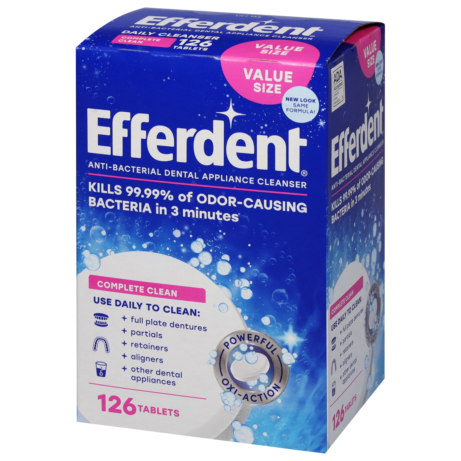 Retainer & Denture Cleaner Tablets, Complete Clean, 126 Count