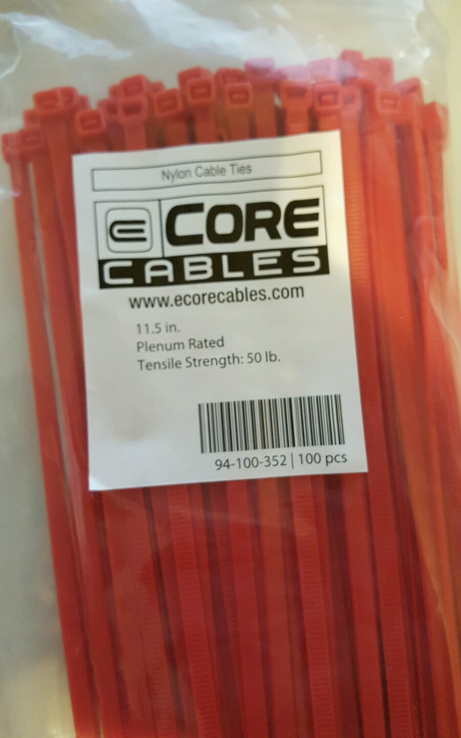 200 11.5in HighTemp Plenum Cable Wire Ty Wrap Fastener Zip Ty Tie Air Handling
