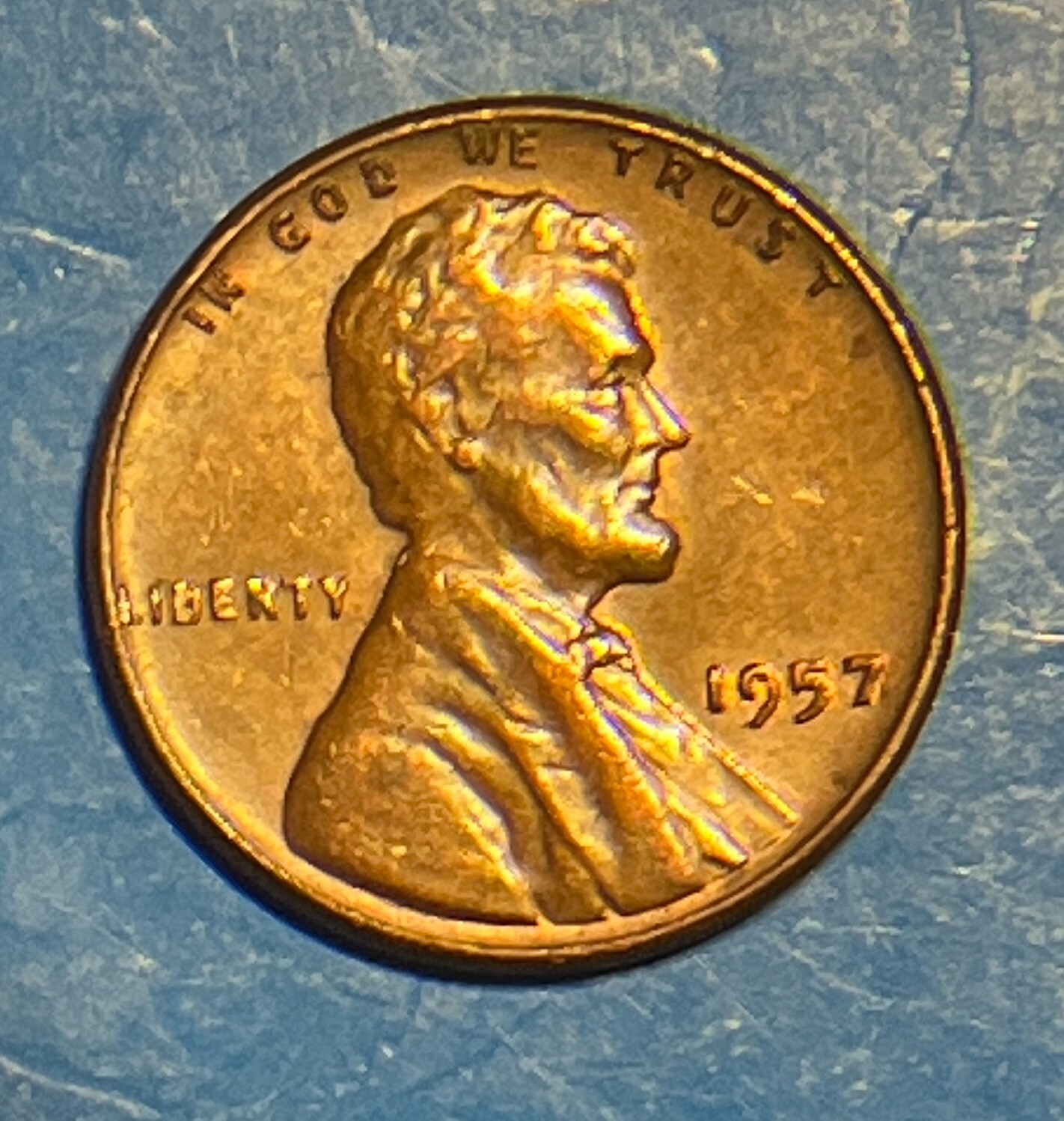 1957 P PENNY AU++ RD FULL WHEAT LINES ON STALKS QUICK FREE SHIPPING