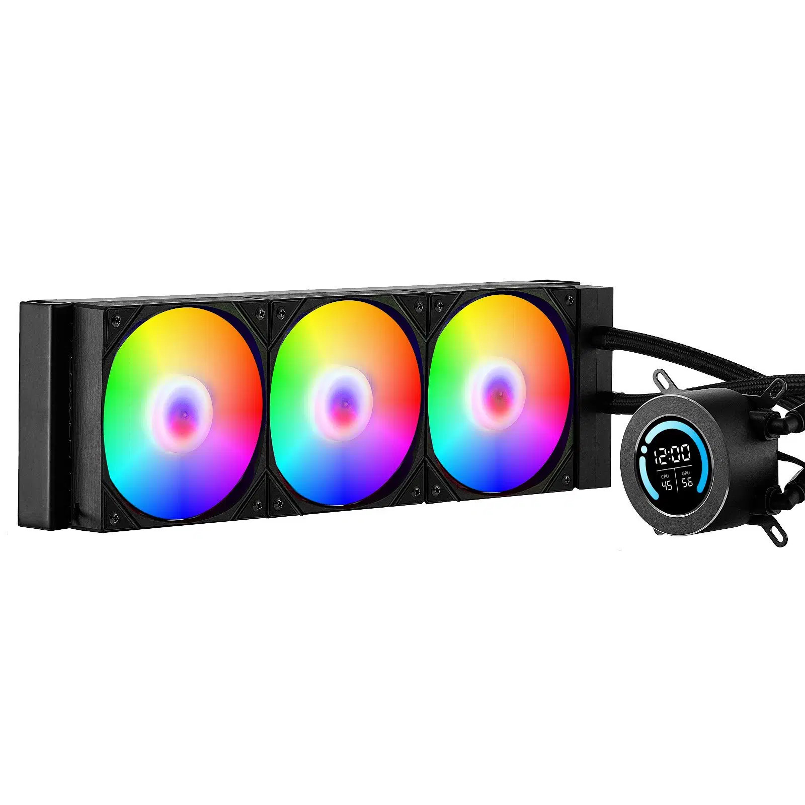 CPU Liquid Cooler, AIO CPU Water Cooler - 3 x 120mm PWN Fans & Pump, Customizabl