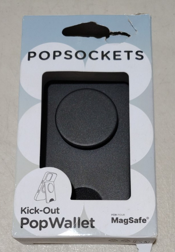PopSockets MagSafe Kick-Out Wallet, Grip & Adjustable Stand for CellPhones BLACK
