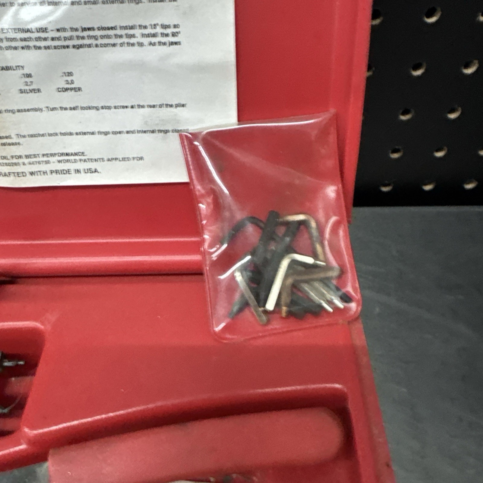 Hi-Tech USA Model 1265-K Snap Ring Adjustable Reversible Pliers Kit w/ Tips USED