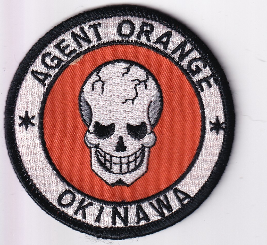 Agent Orange Okinawa patch scull on orange disk