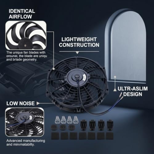 Condenser Cooling Fan, 12 inch General Motors Slim Push-Pull Electric Engine