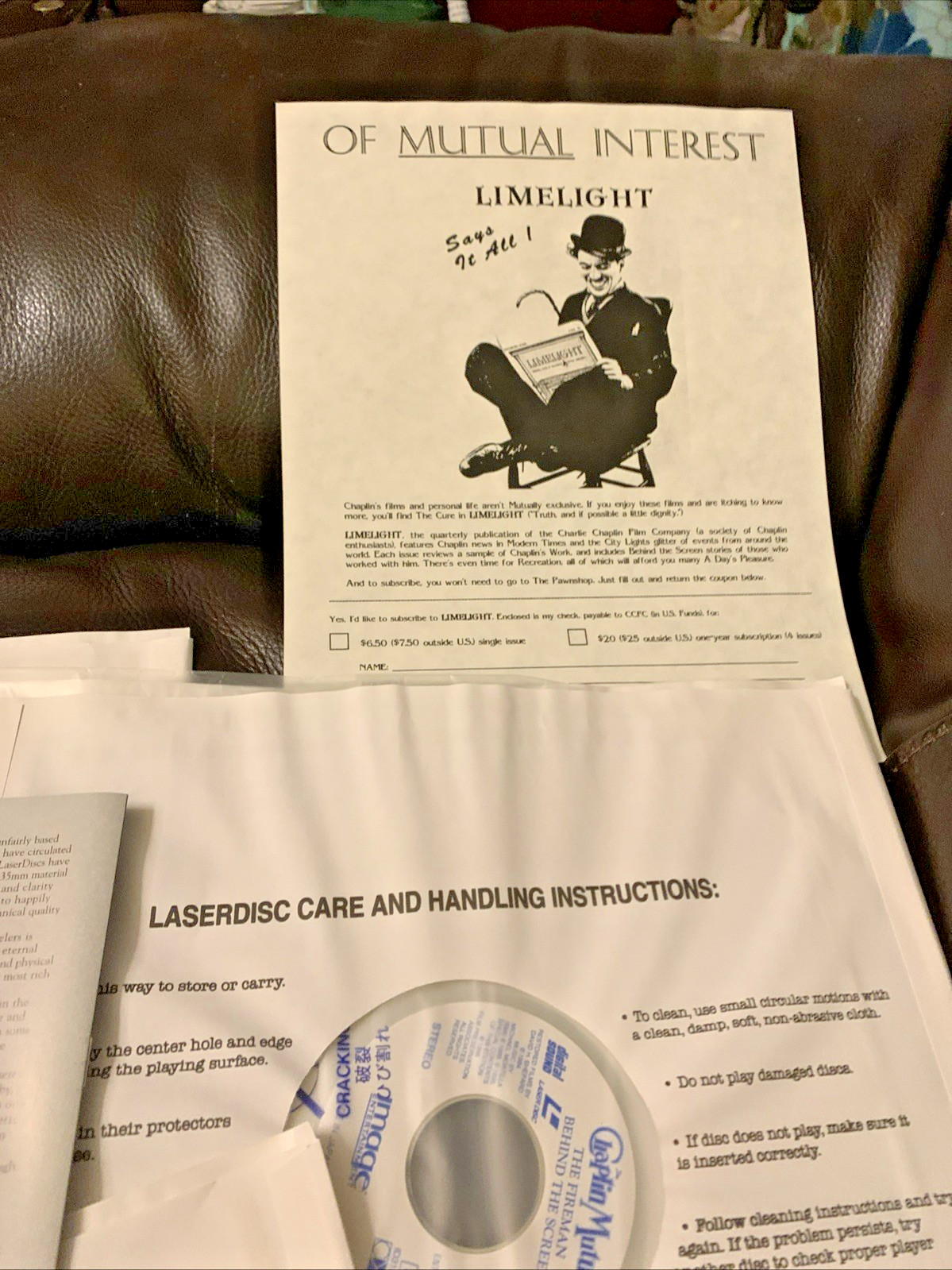 CHAPLIN MUTUALS - Laserdisc Box Set Charlie Chaplin LD