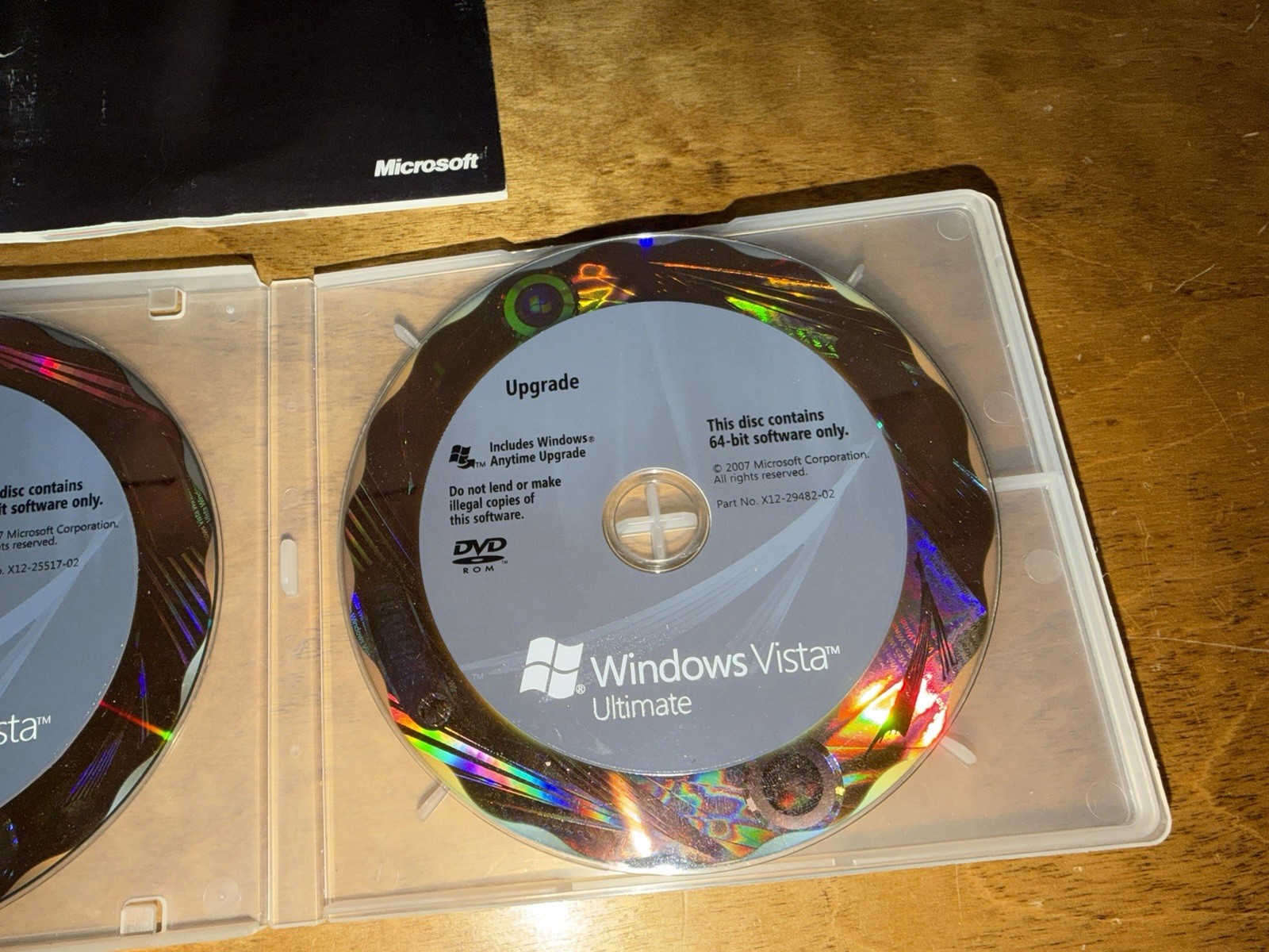 Microsoft Windows Vista Ultimate Full 32 Bit & 64 Bit DVDs w/ Manual