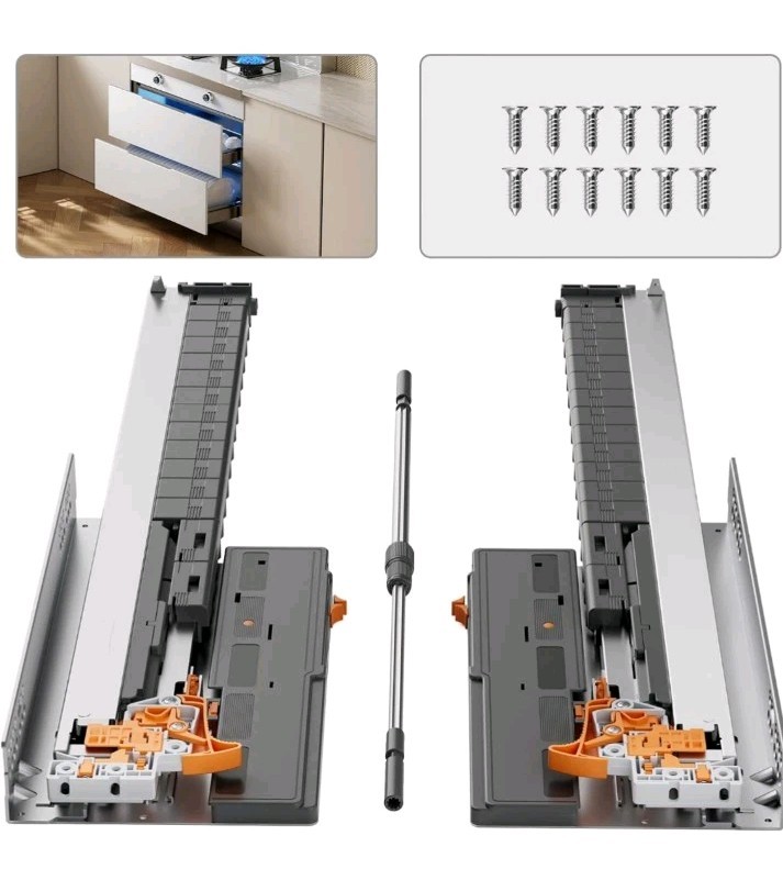 PHWALK 20 Inch Push to Open Soft Close Undermount Drawer Slides 100 lbs (1 Pair)