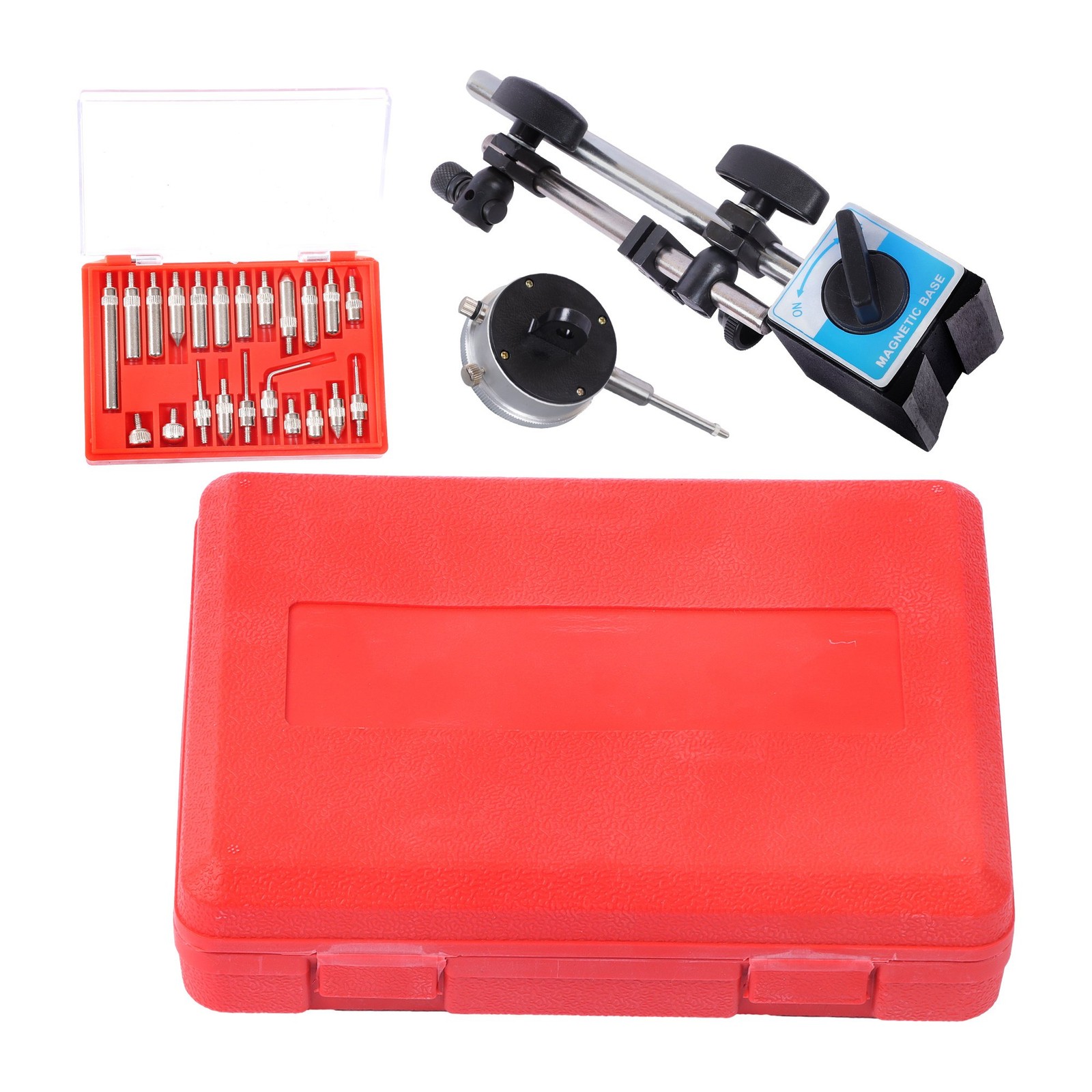 Magnetic Base Indicator Holder + 1" Indicator + Indicator Points 22pcs NEW