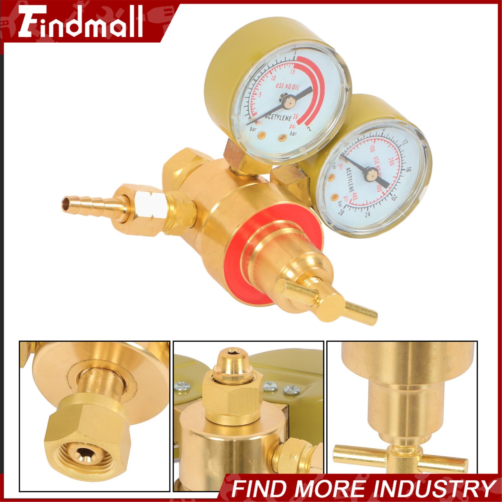 Welding Torch Acetylene Regulator Two Gauges CGA200 Durable Solid Brass Unit