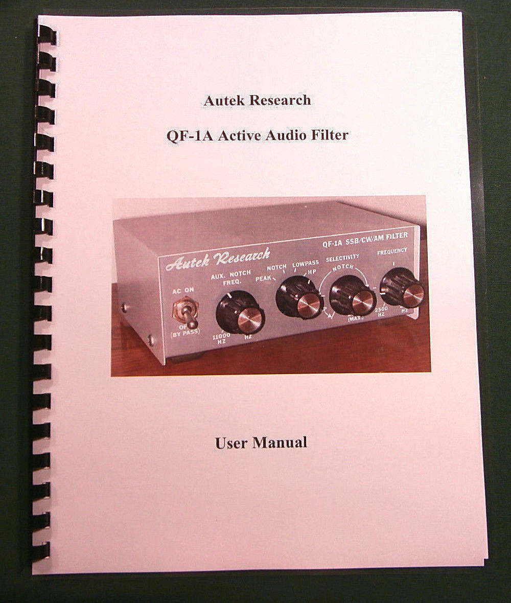 Autek Research QF-1A Instruction Manual - Comb bound & protective covers !