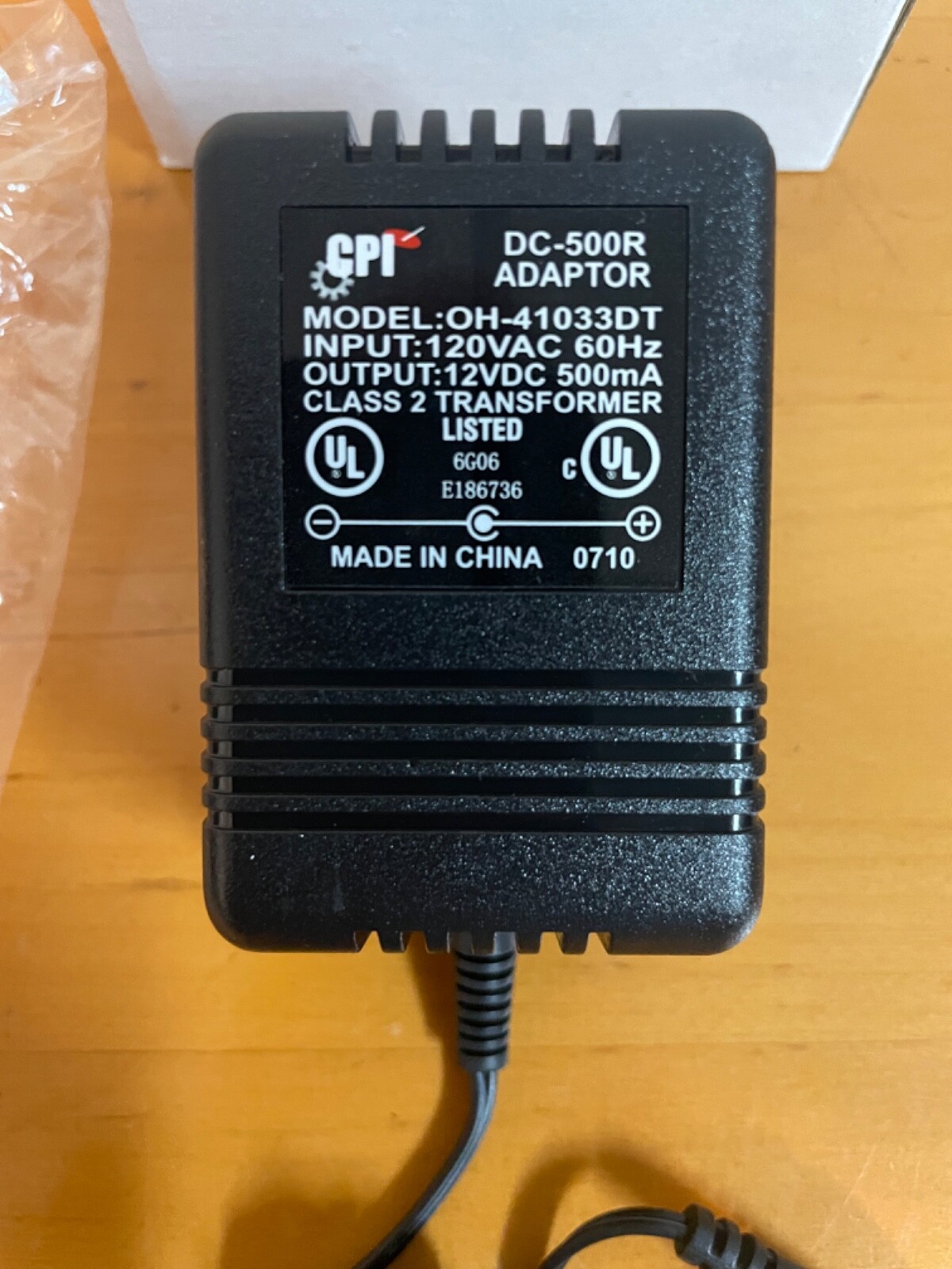 CPI 12v dc Adapter Power Supply 12 Volt DC-500r OH-41033DT Class2 FREE SHIPPING