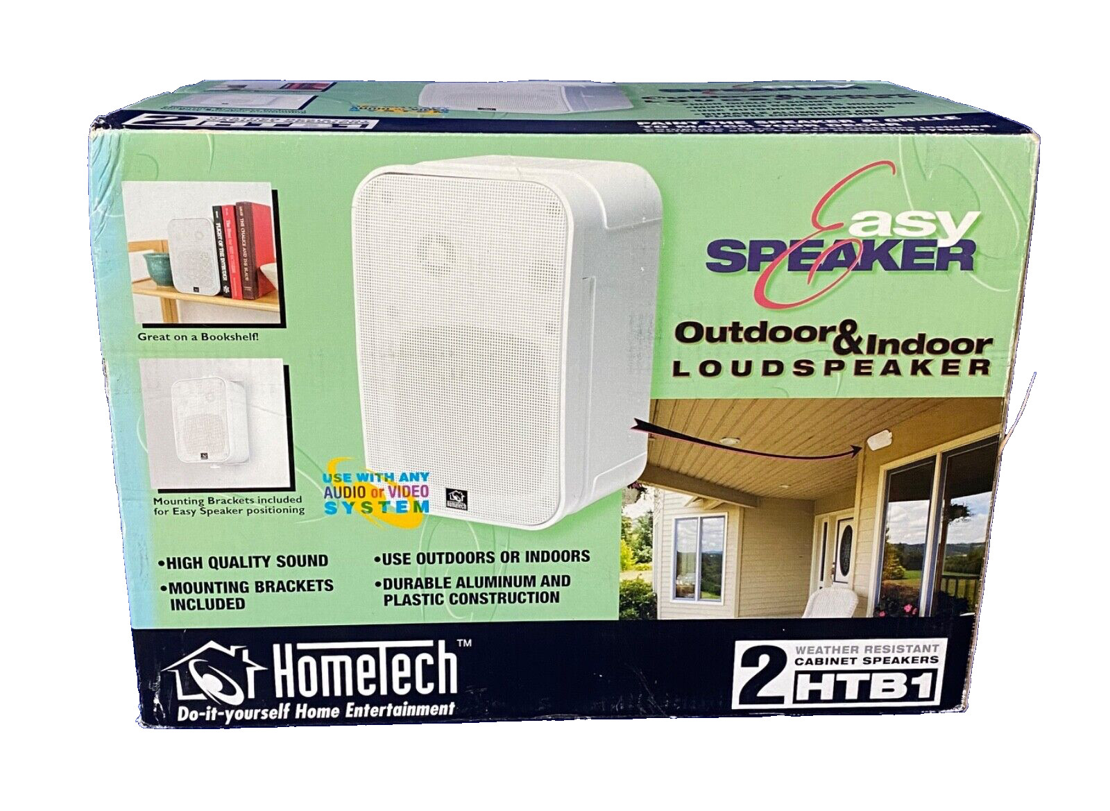 HOME TECH HTB1-Pair Of White 50 W Indoor/Outdoor Spks-High Quality-Brand New