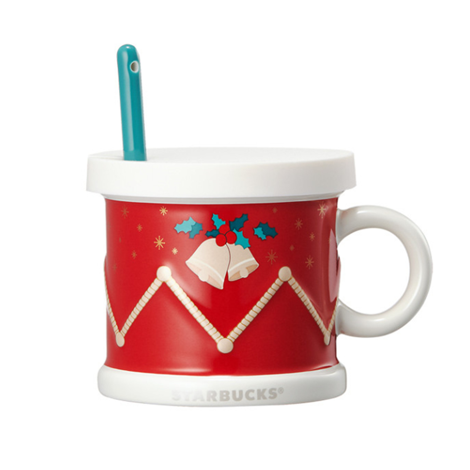 Starbucks Korea Christmas Holiday Drum Spoon Mug Cups 237ml 2018 Limited