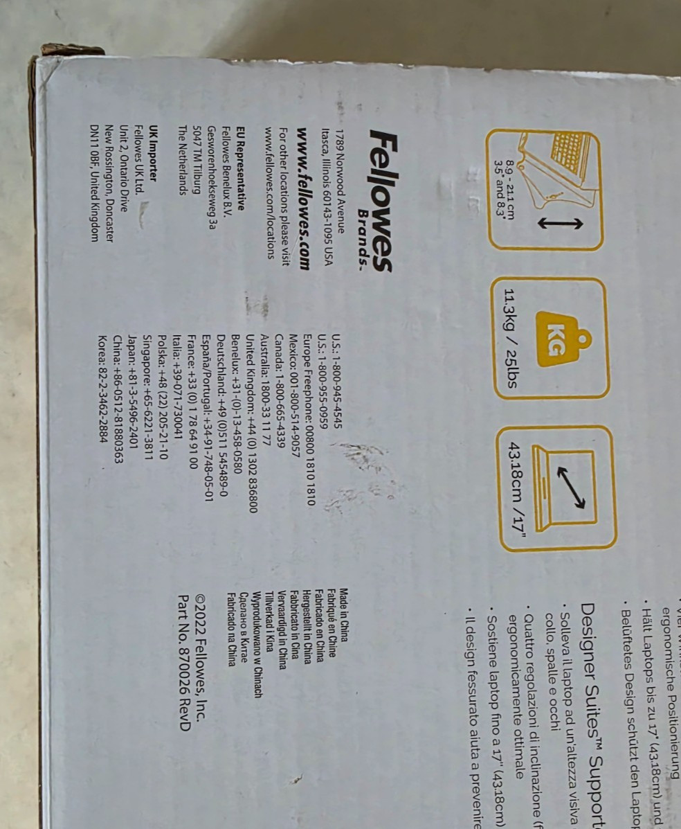 Fellowes Designer Suites Laptop Riser in Black